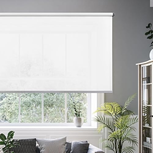 STOR PLANET | Tende Filtranti Transparenti CALM, Tenda a rullo per Interni, Tende per Cucina, Soggiorno, Camera da letto. Per Finestra e Porta, Installazione Facile |Bianco Neve, 120x180cm