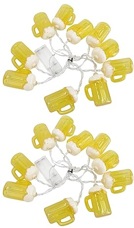 BSTCAR 2 Stück Bier String Lichter 6,5ft 10LED batteriebetriebene LED-Draht-String-Licht warmes Weiß Indoor-Outdoor-Urlaub Party