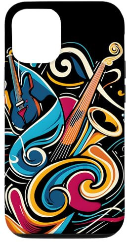 Hülle für iPhone 15 Pro Sonic Tapestry: Abstrakte Fusion von Instrumenten