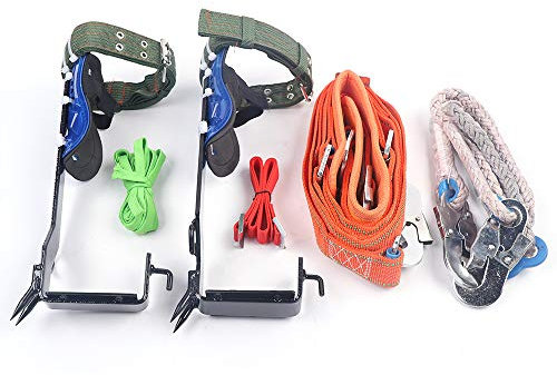 SuhoFutus Baumklettern Ausrüstung Set, Baumklettern Spike Set für Baum Klettern und Bergsteigen, Kletterausrüstung Fallsicherungsseil für Herren Damen, Rutschfestes Baumklettern Ausrüstung