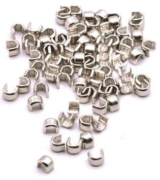 Endstücke für Reißverschlüssee Reparatur Stopper für oben (5mm - silber - 10 Stück)