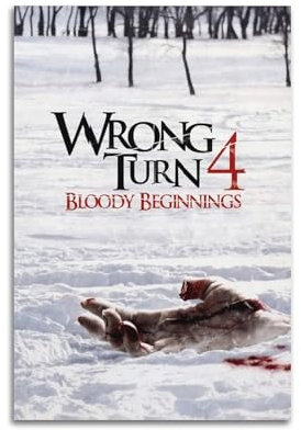 MHEGSNGA Poster Wrong Turn 4 Blutige Anfänge, Vintage-Kunst, Raumdekoration, ästhetische Schlafzimmerdekoration, Leinwandposter für Schlafzimmer, 20 x 30 cm, ungerahmter Stil