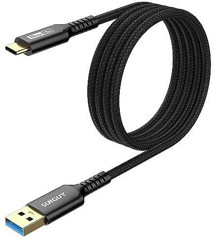 SUNGUY USB C Kabel, [2 Stück 1,5 m] USB-C auf USB 10Gbps Typ C Kabel und Nylon geflochtenes Datenkabel TYPE C kompatibel mit iPhone 17/16/15 Pro Max, Galaxy S24 S23, Android Auto-Schwarz
