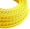LEDSone Yellow 16ft Vintage 2 Core Twisted Cable Fabric Cloth Covered Electrical Wire, 5m 2 Conductors 18 Gauge Textile Electric Cable Wire in Colored Vintage Fabric for Lighting DIY Projects