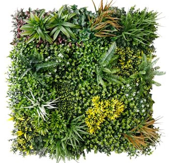 Primaflor - Ideen in Textil Kunstpflanzen-Wand - Spring, 100 x 100 cm, UV-Stabilisierte künstliche Pflanzenwand zu Wandmontage, Wandpaneele