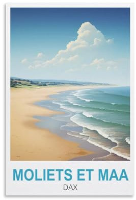 Moliets Et Maa Dax Vintage-Reiseposter, 60 x 90 cm, Leinwandkunst, Poster und Wandkunst, Bilddruck, moderne Familienschlafzimmer-Dekoration