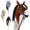 Hoofly® Hobby Horse Braun (Schecke) - Großes Steckenpferd für Kinder A3 mit Schraubstab/Horsing Hobby Horse Pferde Set mit Trense in 4 Farben/Steckenpferde Stockpferd mit Zubehör Hors