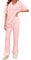 UMIPUBO Ensemble Femme Ete Pyjama a Manche Courte Longue 2 Pièces Haut et Pantalon à Taille Élastique Col en V Doux pour Vêtements De Sport De Jogging Vêtements De Nuit Sleepwear (Rose, L)