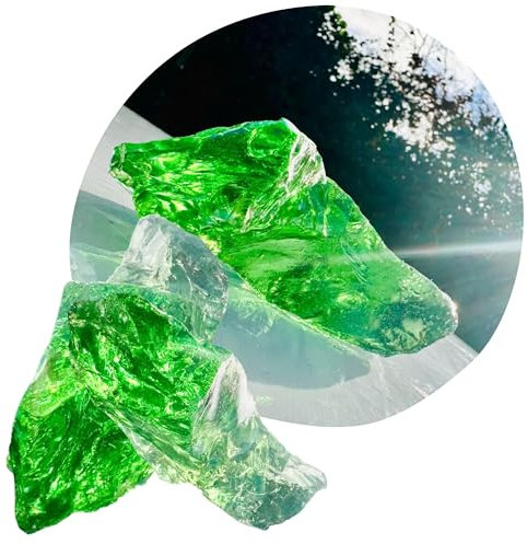 V-PREMIUM SOLUTION - Dekorativ Stein - Grün 10kg - Gartendeko - Dekostein - Gabionensteine - Kristalle Deko - Bergkristall - Glassteine - Kieselsteine - Kleine Stein -10-20cm (Grün, 10kg)