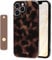 NITITOP Compatible with iPhone 12 Pro Case Cute Leopard Print Brown Amber Tortoise Design for Women Girls Men with Wrist Adjustable Hand Strap Kickstand Aesthetic Protective Cover - Brown