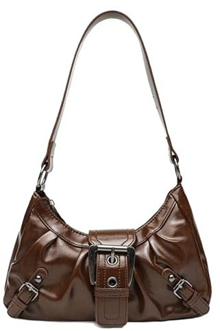 Ausing Umhängetasche Damen Trend Elegante Modische Handtasche Y2K Stil Schultertasche Vintage Perfekt für Party Date Alltag Braun