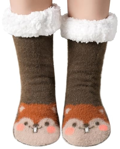 Blu Ninfee Hüttensocken Kuschelsocken Damen 39-42 35-38, Flauschige Socken | Winter Stoppersocken Thermosocken Damen, Gefütterte Katzen Haussocken Warme Bettsocken, Geschenke für Frauen und Mädchen
