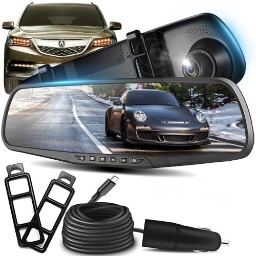 Retoo Kamera im Rückspiegel, Dashcam Auto 170° Weitwinkel, 4,3 Display, G-Sensor, Full HD 1080P, Bewegungserkennung, Nachtsicht, Loop-Aufnahme, USB Anschluss, Spiegelhalterung, 32GB unterstützt