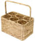 HMF Porte-bouteilles pour 6 bouteilles, panier à bouteilles tressé en jacinthe d'eau durable, 32 x 22 x 18 cm