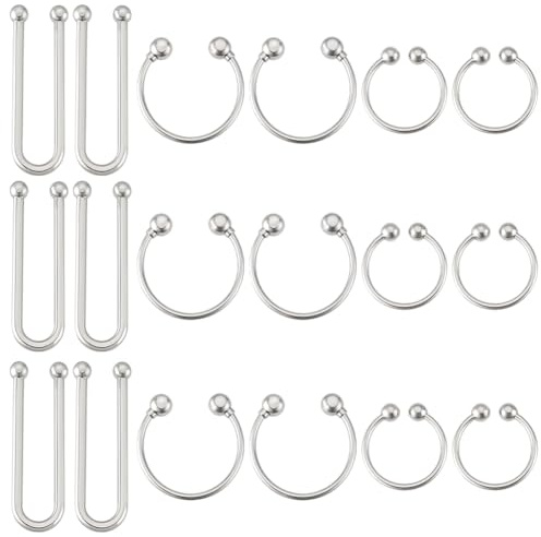 PH PandaHall 18 Stück Bikini Clips Aus Legierung In 3 Größen U Förmiger Ringschnallen BH/Bikini Hakenverschluss Frontverschluss Zum Nähen von Dessous Und Badeanzug Platin Farbe