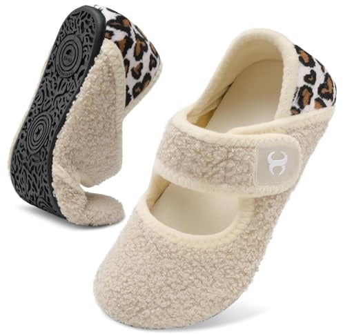 JOINFREE Women Men Slippers Adjustable Unisex House Shoes Winter Cozy Indoor Walking Socks Shoes