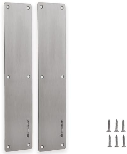 UAP Armasmart® Door Push Plates 330mm (2 Pack) – Antibacterial Finger Plates for Doors, Anti-Tarnish Door Finger Plates for Internal Doors, Ideal for High-Traffic Areas – Brushed Stainless Steel