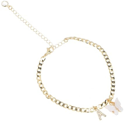 ULDIGI Bracelet de Cheville à Lettres Étincelantes, Bijou de Plage pour Femmes, Chaîne Fine Pendentif Lettre A, Accessoire Léger pour L’été, Présent Mode Féminine