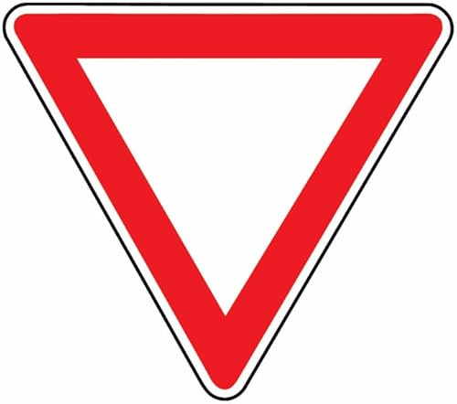 M-ITALY CARTELLO IN LAMIERA SCATOLATA TRIANGOLO lato 90cm - Dare precendenza - SEGNALE CATARIFRAGENTE CON CAVALLETTO (Solo Cartello)