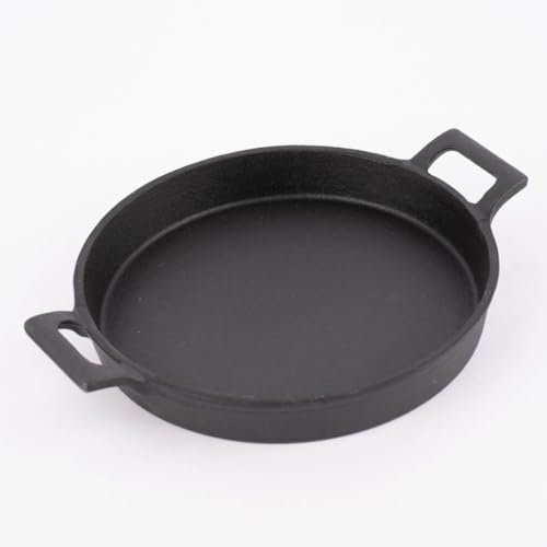 Sartén redonda de hierro fundido, para freír, cocinar, hornear, parrilla y plancha