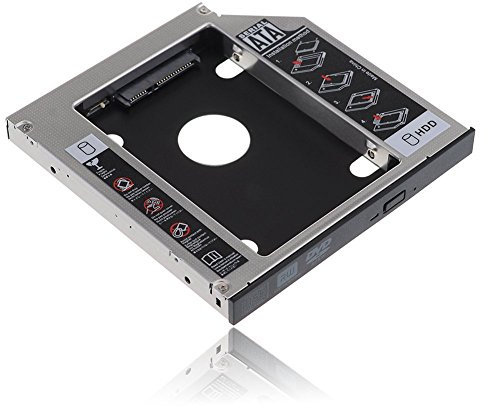 RGBS - Adattatore per secondo hard drive HDD SATA con alloggiamento unità ottica CD/DVD-ROM universale per laptop da 12,7 mm
