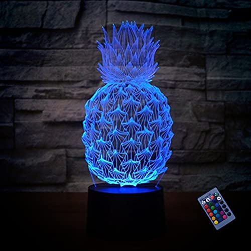 Kreative 3D Ananas Nacht Licht 16 Farben Andern Sich Fernbedienung USB-Strom Touch Schalter Dekor Lampe Optische Täuschung Lampe LED Lampe Tisch Kinder Brithday Weihnachten Geschenke