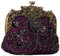 Aileder Sac de soirée vintage avec perles et paillettes - Pour femme, mariage, bal de fin d'année, fête, sac à main avec chaîne, violet, Small