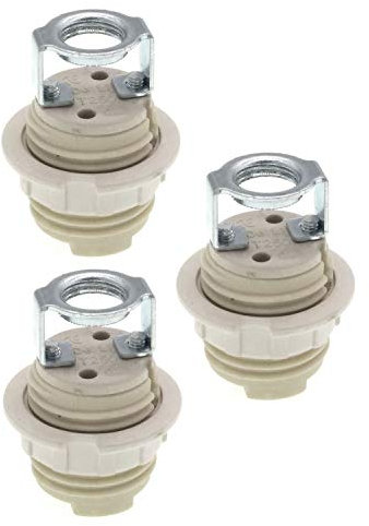 G9-Lampenfassungen mit Halterung, 3 Stück, G9-Gewinde, Keramik-Halogenfassung mit Ring und für G9-Glühbirne (Inline)