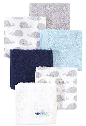 Luvable Friends Gants de Toilette Unisexes en Coton Super Doux, Baleine, Taille Unique