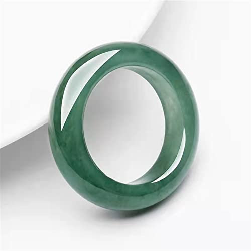 YZDKJ Emerald Oil Cyan Ring for Familie, for Eltern, Jade Ring (Size : 14mm)
