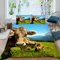 XIWEIER Braune Kuh Weide Frühling Bettwäsche 135x200 Atmungsaktive Weiche Mikrofaser Bettbezug mit ReißVerschluss Sommer 3 Teilig Bettwäsche Set Für Kinder Bettbezüge und 2 Kissenbezug 80x80 cm