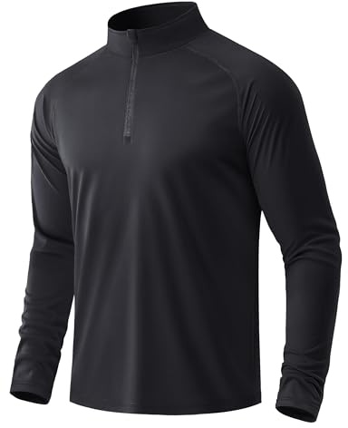 MAGCOMSEN UV Shirt Herren UPF 50+ 1/4 Reißverschluss Funktionsshirt Langarm Rashguard Sportshirt Sweatshirt Longsleeve