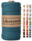 Likeecords Makramee Garn Geflochten 3mm x 100m,100% Natürliches Baumwollschnur Makramee-Schnur, Makramee-Seil, Bunte Bastelkordel aus Baumwolle für Taschen, Wandbehänge, Pflanzenaufhänger (Blaugrün)