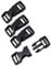 BAIWOAK Seitliche Schnalle, 15 mm, Kunststoffschnalle, Druckknöpfe, Clips, Ersatzschnallen für Gurtgürtel (15 mm, 4 Sets), Schwarz
