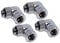 Alphacool Eiszapfen Winkeladapter 90° drehbar G1/4 AG auf G1/4 IG - 4 Stück Set Chrom