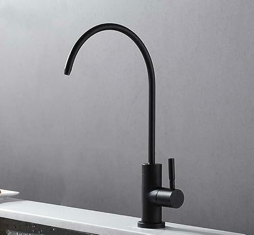 Umkehrosmose Design Wasserhahn Armatur Bogen - Ein-Wege Hahn 1/4 Schwarz
