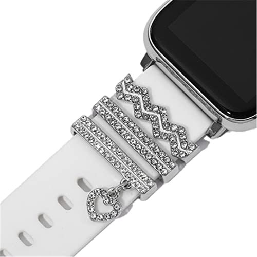 Dekorative Ringe für Uhrenarmband - 5 Stück Metall Charms für Samsung Galaxy Watch/Huawei Watch/Fitbit - Kompatibel mit 20MM/22MM Armbändern