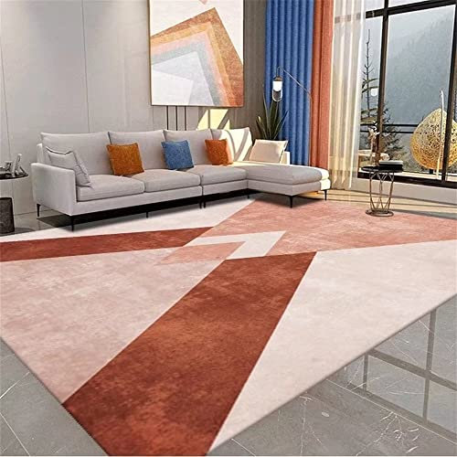 Kunsen Teppich schreibtischstuhl Zimmer deko Rosa geometrisches Design im modernen Stil Rechteck verblasst Nicht Landhaus deko 40X60CM deko jugendzimmer