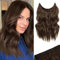 Ms Taj Invisible Secret Wire Extensions 30cm,Braune Kurz Haarverlängerungen mit Einstellbarer Größe Clips Synthetische lockige Haarteile für Frauen