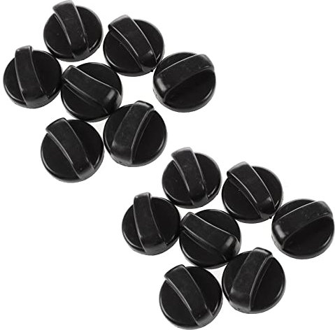 watera 14 Stueck 8mm Loch Schwarz Gasherd Herd Drehschalter Drehknoepfe fuer Die Kuechen