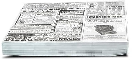 Hostelnovo - Mantelín periódico - 250 Unidades - Diseño Times - Moda Vintage para tu Mesa - Dimensiones: 31 x 43 cm