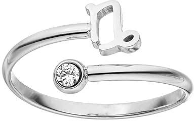 Purelei® Sternzeichen Ring Steinbock (Silber) – Wasserfester Damenring aus langlebigem Edelstahl – Verstellbare Ringe von Größe 50 bis 60 – Modeschmuck für deinen individuellen Look