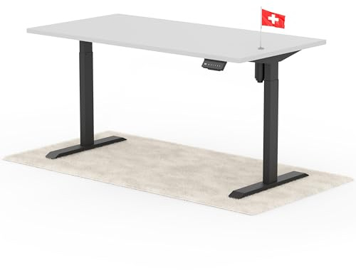 Standable ECO Höhenverstellbarer Schreibtisch 160 x 80 cm I elektrischer Office Table mit 3 Speicherstufen I Schreibtisch höheneinstellbar 70-115 cm I Büro-Tisch mit 1,8 cm Dicke
