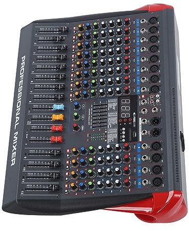 Sound Mixer, LXR12 Sound Mixer Sound Board 12 Kanal 320 Stereo Display BT USB Schnittstelle Sound Konsole 110-240 V (EU-Stecker)