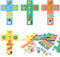 DKINY 24 Stück Ostern Kreuze Bastelset für Kinder Kreuz Mix & Match Deko Anhänger Kreative Kunst und Bastelbedarf zum Basteln mit Moosgummi Teilen Osterdeko zum Basteln für Ostern
