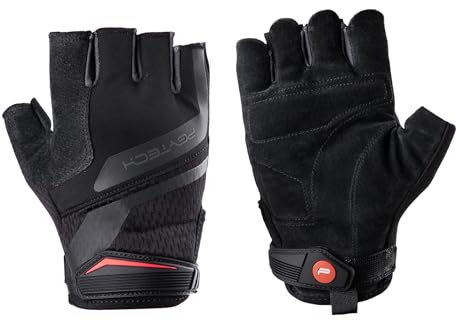 PGYTECH Fingerlose Handschuhe für Männer/Frauen, Anti-Rutsch Echtes Leder Langlebige Übung Handschuh, Mesh Atmungsaktive Halb Finger Handschuhe für Fotografie/Radfahren/Workout/Outdoor (XL)