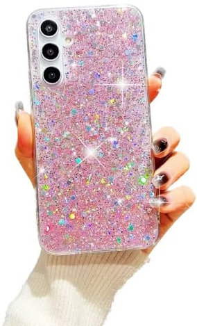 SEHEYA for iPhone 12 Mini Bling Glitter Silicone Case Soft Transparent Crystal Clear Bumper Shockproof Protective Women Girls Phone Cover, Pink Paillette