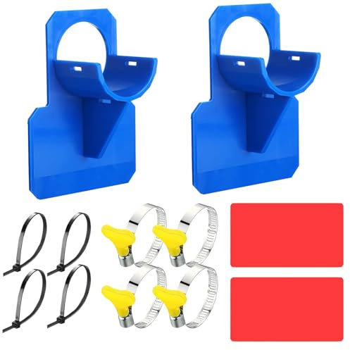 Pool Schlauchhalter, 2 Stück Schwimmbad Rohrhalterung, Pool Rohrhalterung, 30-37mm Pool Schlauchhalterung mit Kabelbinder, Pool Rohrhalter Fitting, Anti-Reißen, Anti-Strain (Blau)