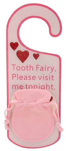 Titular De Los Dientes del Hada De Los Dientes, Colgador De La Puerta del Hada De Los Dientes Caja De Hadas De Los Dientes Regalo del Hada De Los Dientes Debajo De La Bolsa(Rosa)
