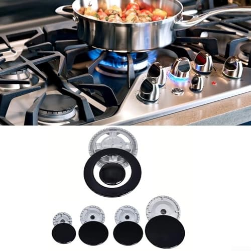 Universal Gas Stove Burner Cap, Oven Cooker Hob Gas Burner Crown & Flame Cap Kit, 6 Range Hoods and 5 Flame Diffusers For Sabaf Stoves(Concave)